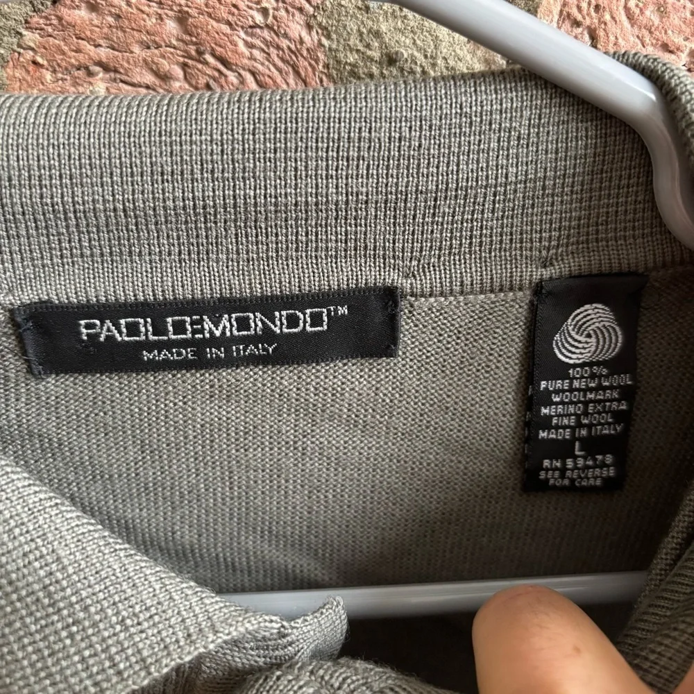 Gray Made in Italy Polo Sweater – Paolo Mondo 100% Pure New Wool